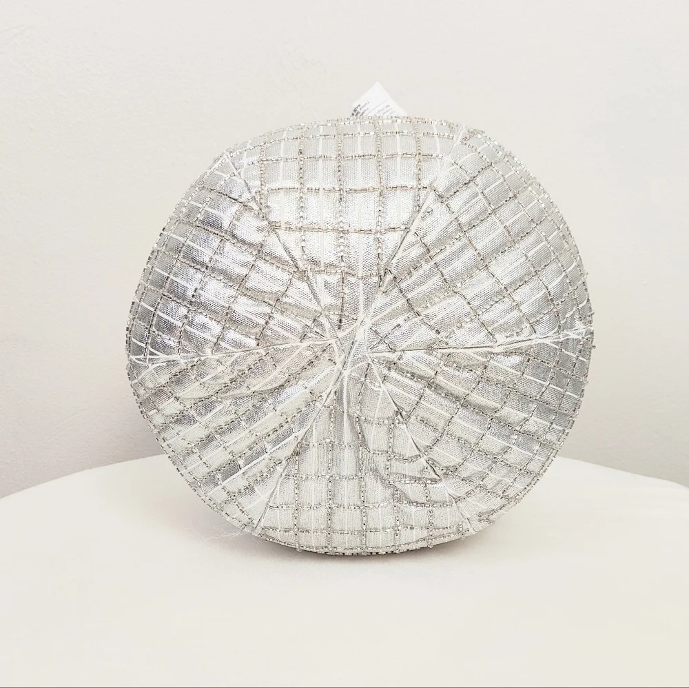 Elie Tahari Round Beaded Ball Pillow Disco 10